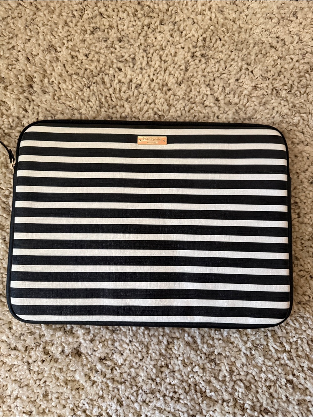 kate spade Black and White Striped Laptop Sleeve